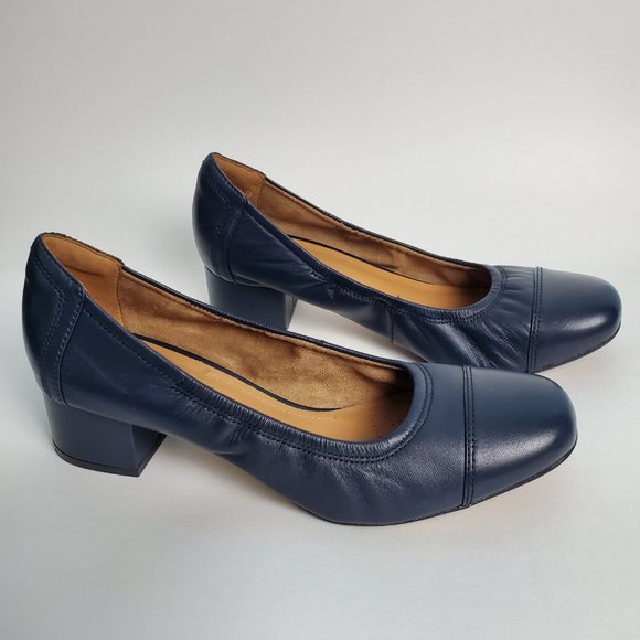 clarks blue court shoes